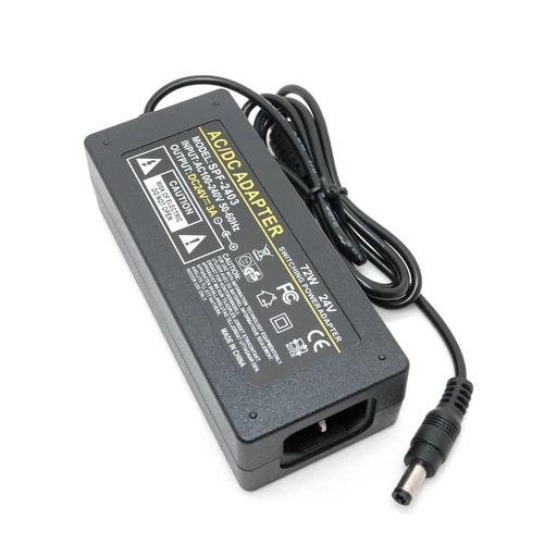 24V 3A 72W Power Supply Adapter AC 100-240V to DC 5.5mm x 2.5mm /5.5mm x 2.1mm