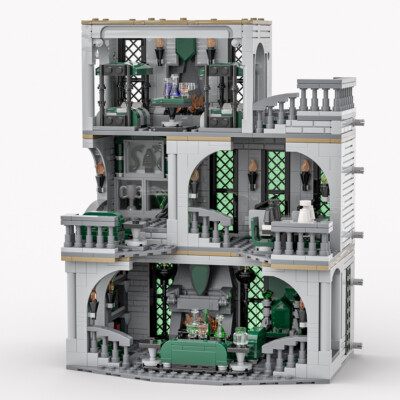 Common Room and Dorm Model with Interior Building Toys Set 1385 teile