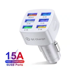 6 USB QC3.0 Car Charger Fast Charging Mobile Phone Quick Charge For iPhone