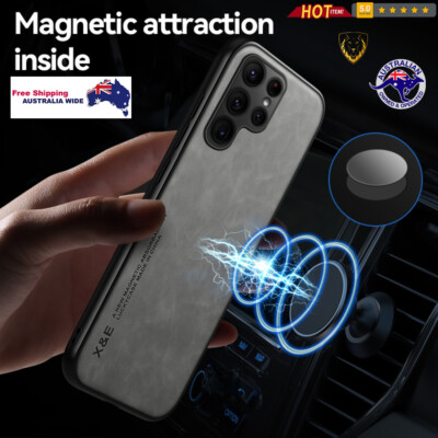  Skin Feel Magnetic Leather Back Phone Case for Samsung High Quality