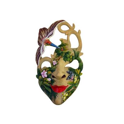 Balinese Mask Forest Nymph Dewi Sri Bawang Bali Wooden Folk Art Wood Carving