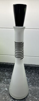 Rosenthal STUDIO LINE Sammelkaraffe Weiß Schwarzes Glas Vintage; Selten!