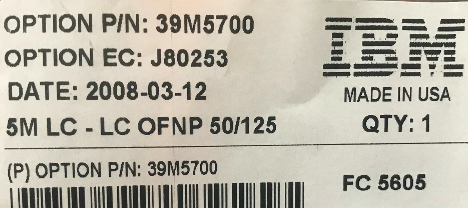 IBM 39M5700 5 meter fibre cable LC - LC - Image 3 of 4