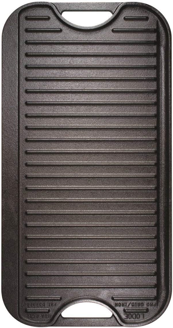 Lodge LPGI3 Cast Iron Reversible Grill/Griddle, 20-inch x 10.44-inch, Black