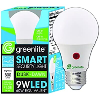 Greenlite A19 E26 (Medium) LED Dusk to Dawn Bulb Bright White 60 W
