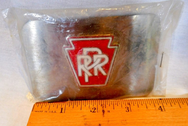 New-Old-Stock - Vintage PRR Belt Buckle – Vivid Enameled Red Logo Pennsylvania 