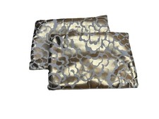 Set of 2 GOLD FOIL Abstract THROW PILLOW COVER 14"x 10" NWT