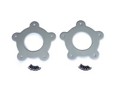 2 Torq Thrust Flat Center Caps W Holes Natural Aluminum American Racing 2-18