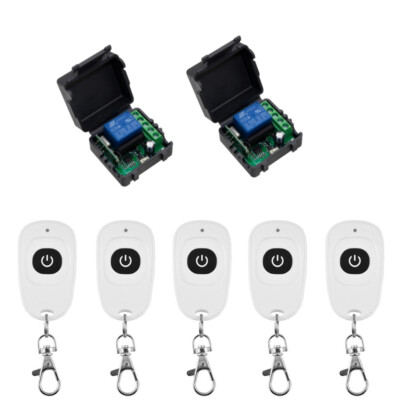 12V 1CH Mini Empfänger DIY Funkschalter System Weiß 433Mhz RF Fernbedienung Set