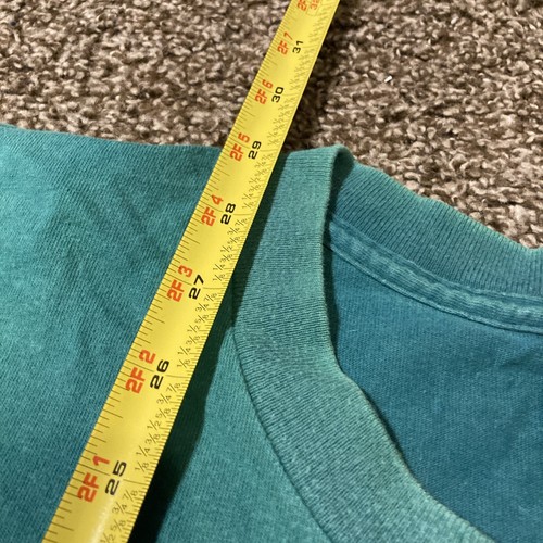 Vintage 90s Rainforest Habitat AOP T Shirt Wrap Around Green Single Stitch XL - Picture 8 of 9