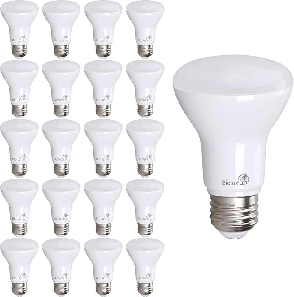Dimmable 20-Pack BR20 LED Light Bulbs, 540 Lumens, Energy Saving Warm Glow - Image 3 of 4