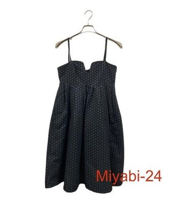 OBLI Gold Dot Camisole Dress S Black Polyester Cotton
