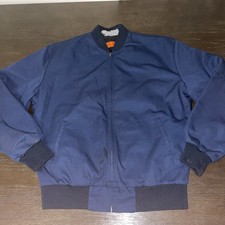 EUC Red Kap navy blue mechanic workwear bomber jacket JT38NV5 men's Large