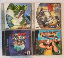 Dreamcast 4 Game CIB Lot Worms World Party Floigan Bros Vigilante 8 2 Incoming