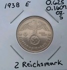 1938 E 2 Mark German Silver WWII Coin 3rd Reich Reichsmark Coin Combine — photo 3