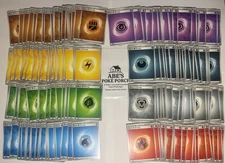 Pokemon 160 Basic Energy Bulk Lot- 20 Cards Of Each Energy Type NM/LP SVE/MEE