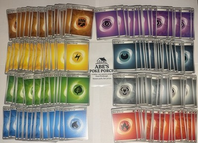 Pokemon 160 Basic Energy Bulk Lot- 20 Cards Of Each Energy Type NM/LP SVE/MEE