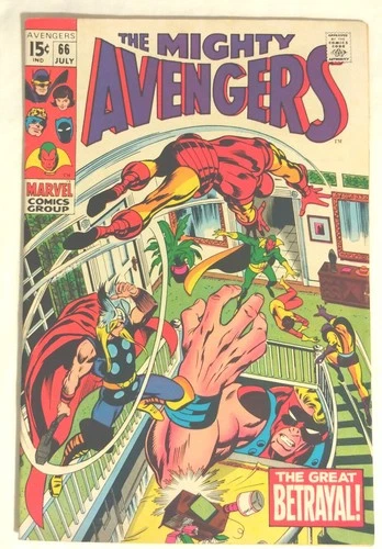 Avengers #66 1969 Vintage Marvel Comic 1st Adamantium Thor Iron Man Vision Wasp