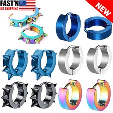 Stainless Steel Hoop Earrings Small Hoop Loop Huggie Ear Piercings for Men Women