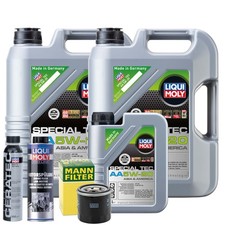 Motoröl 5W20 LIQUI MOLY Spezial Tec Aa 5L +MANN Ölfilter +Spülung +Cera Tec