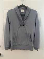 Banana Republic Women's Small S Grey Pullover Sweatshirt Long Sleeve V-Neck EUC