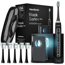 Aquasonic Black Series PRO – Ultra Whitening Toothbrush w UV Sanitizing Base ...