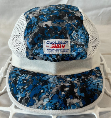 Vintage CoolMax by Suby Cycling Cap Soft Bill Blue Gray White Made in USA