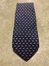 Tommy Hilfiger Blue Pink Flamingo Print 100 Silk Men  s Neck Tie