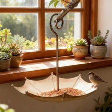 Umbrella Shaped Bird Feeder Yard Decor Decorative Bird Lover Gift for Courtyard