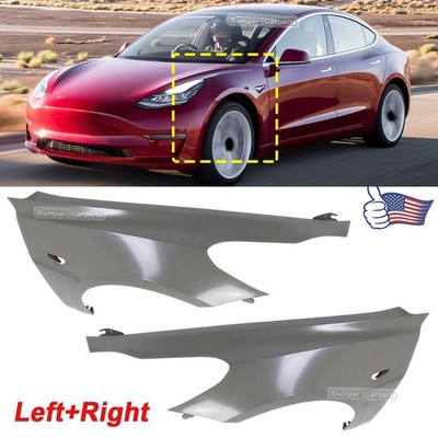 Driver Left & Passenger Right Front Fenders for 2017-2023 Tesla Model 3 Pair