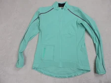 Rapha Cycling Jacket Large Teal Full Zip Reflective Lightweight Logo Long Sleeve