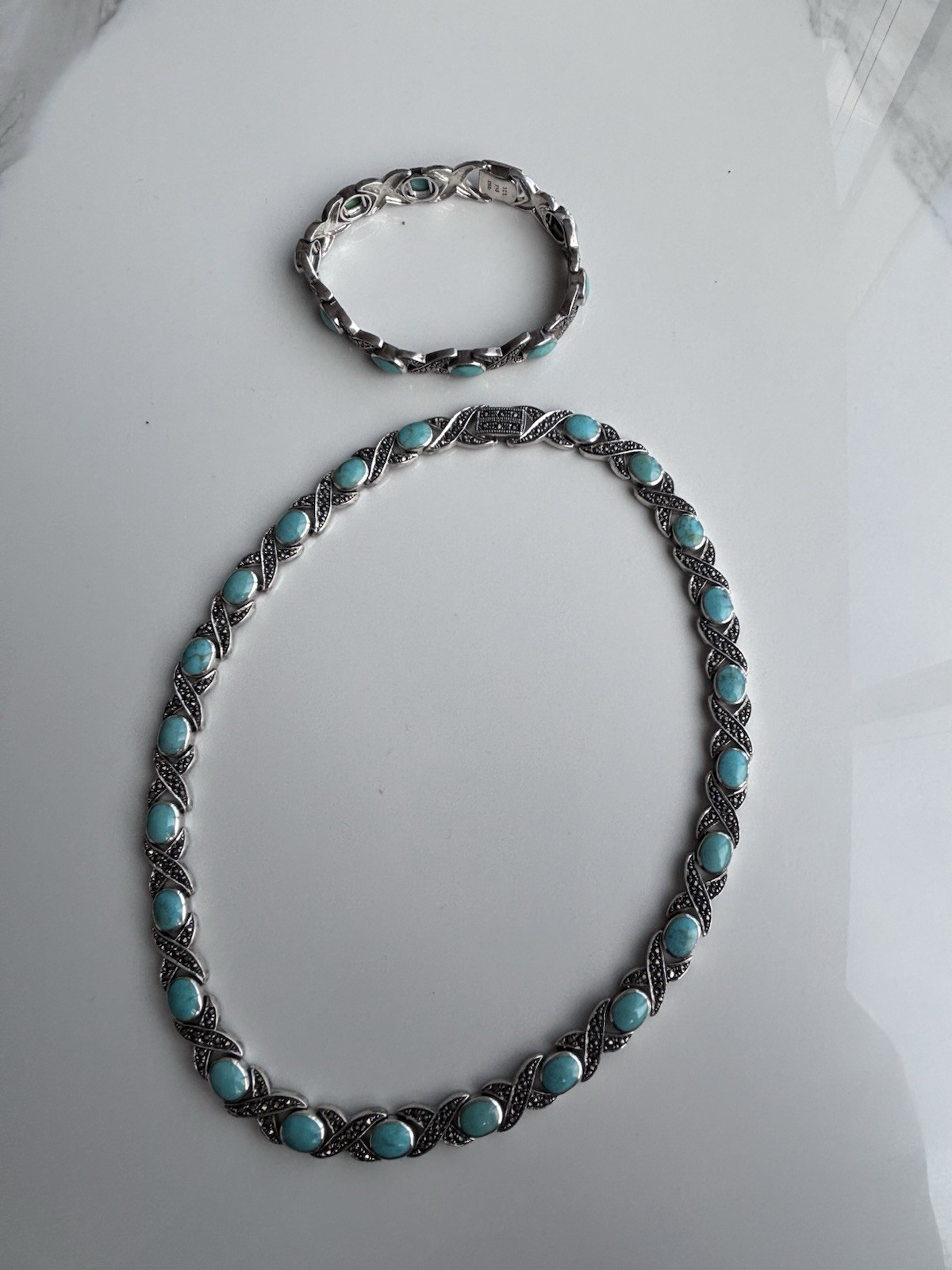 FAS Solid 925 Sterling Silver Gemstone Choker & B… - image 8