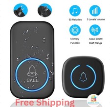 Smart Wireless Doorbell 300M Long-Distance - 60 Custom Melodies US/EU/UK Plug