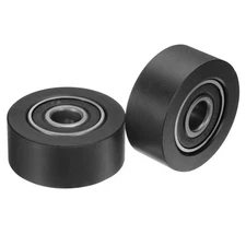2Pcs POM Roller Wheel with Bearings, 1/2" x 2" x 13/16" Bearing Pulley