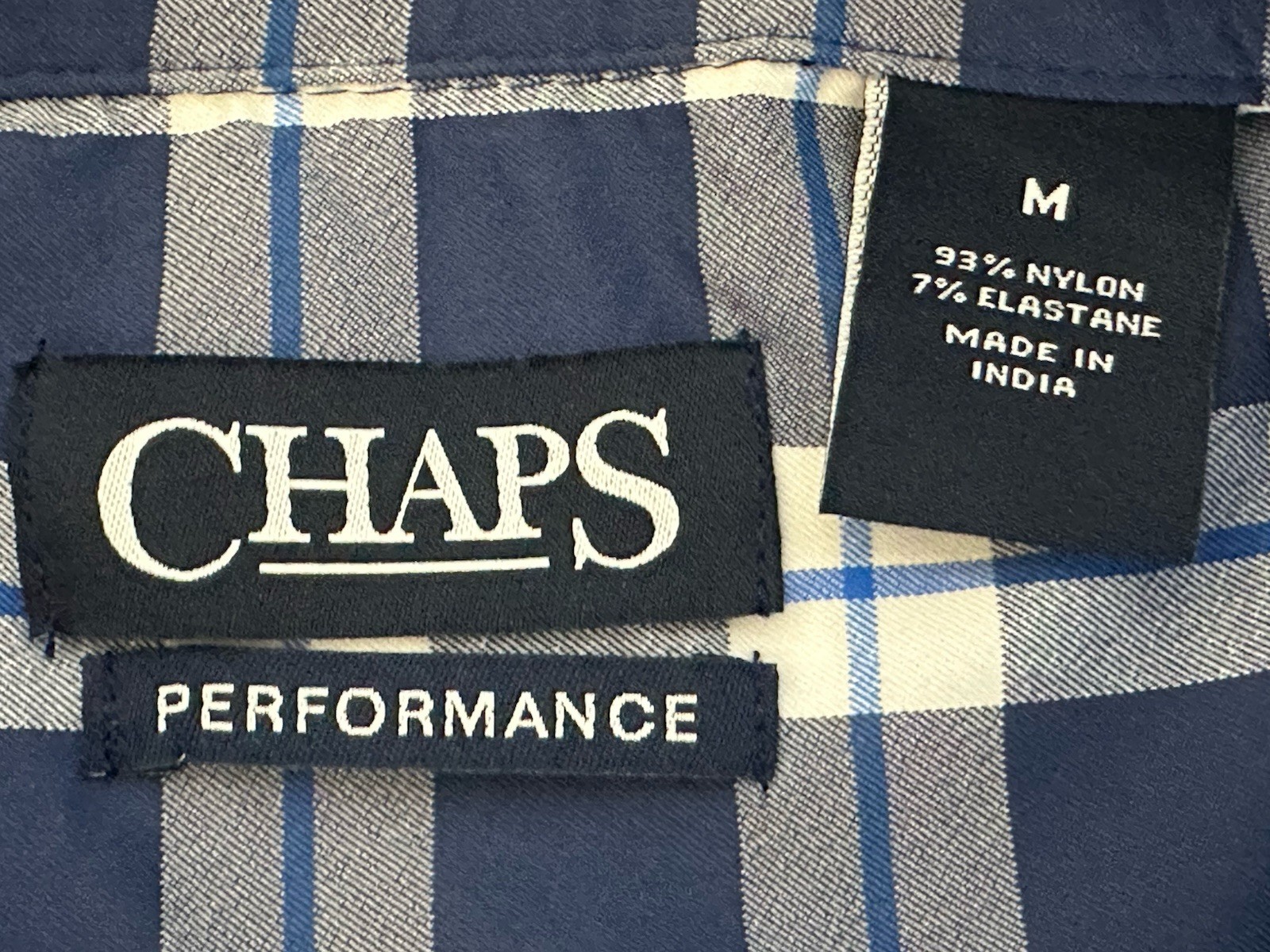 Chaps Performance Plaid Button Down Shirt Blue St… - image 4