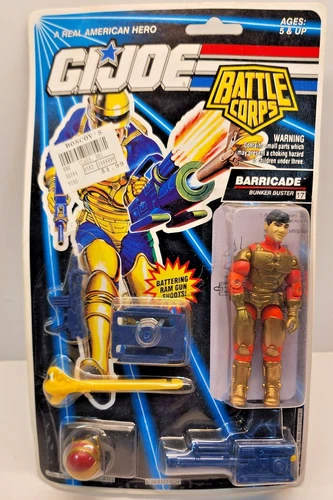 1992 Hasbro 3.75" GI Joe Battle Corps Barricade. NOC Damaged Card Back