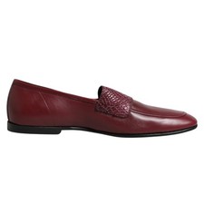 DOLCE & GABBANA Shoes Burgundy Calfskin Leather Formal Slip On EU44/US11 1270usd