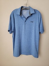 Under Armour The Playoff Polo Shirt Light Blue Short Sleeve Medium