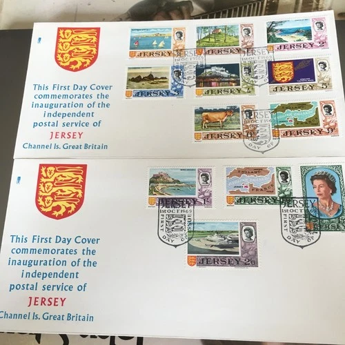 GB STAMPS RARE FIRST DAY COVER 1969 JERSEY DEFINITIVES