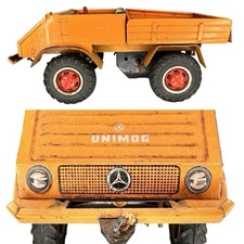 Mercedes Benz Unimog TIPPCO U-411 TCO Tin Truck Orange Windup Tipp & Co