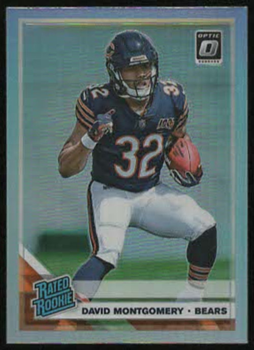 2019 Panini Donruss Optic DAVID MONTGOMERY "RATED ROOKIE" Silver Prizm RC #161