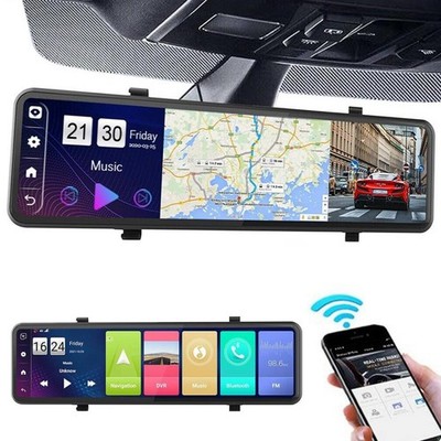 360° Panoramic 4G Car Dash Cam Rearview Mirror Cameras Android 8.1 GPS WiFi PT