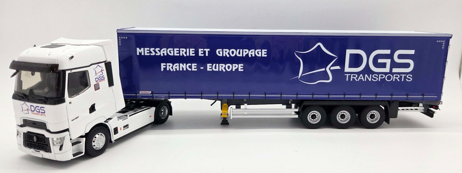 Camion miniature ELIGOR Renault T High 2023 1/43 remorque bâchée DGS Transports