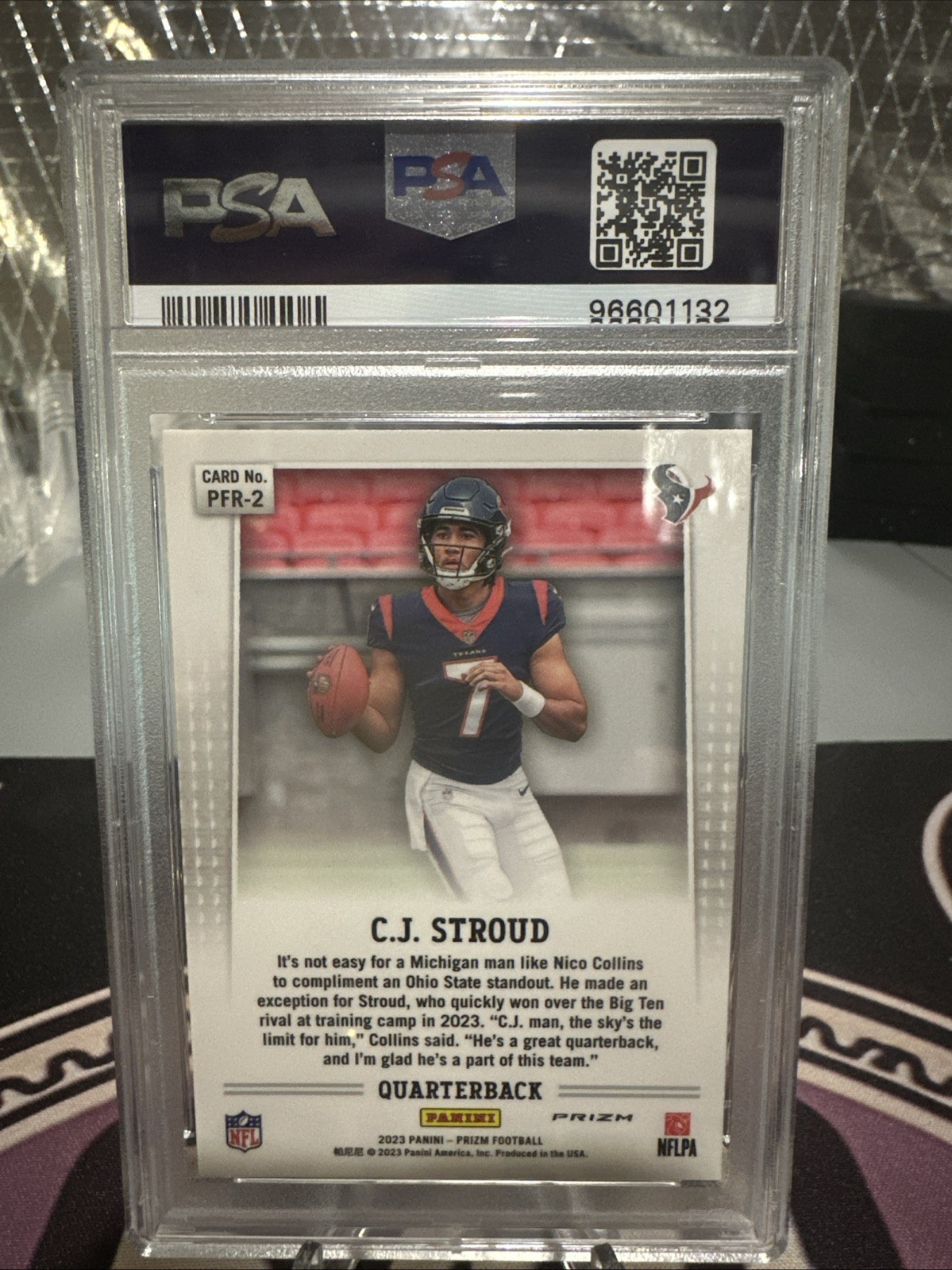 2023 Panini Prizm Flashback Rookie C.J. Stroud PSA 10 RC CJ #PFR-2 Silver view 2