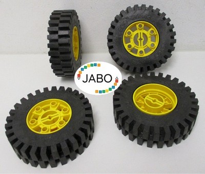 (F8/5) 4 Lego Technic Technic Wheel Wheels Tires with Rim 24 x 43 Gray