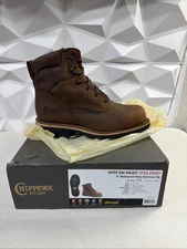 CHIPPEWA SUPER DNA WALNUT 6”waterproof Steel Lace Up Boots Mens #59207 Size 11E