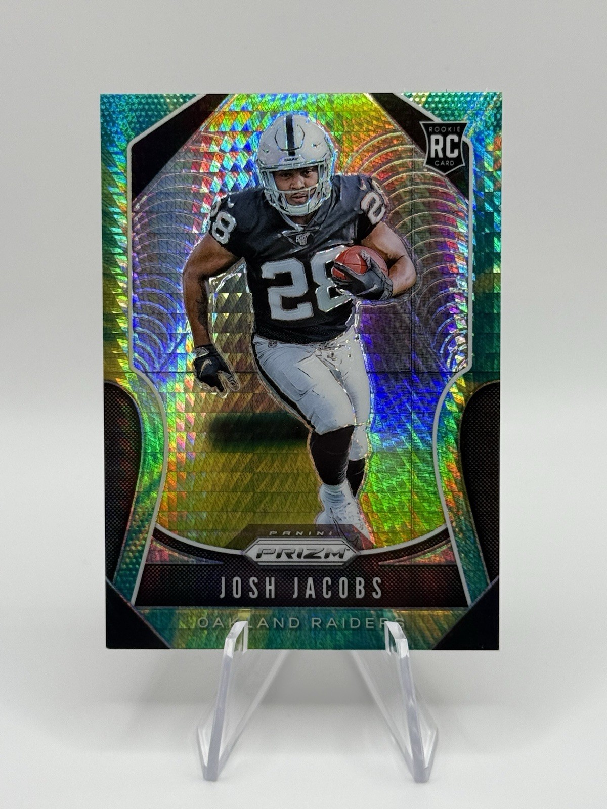 2019 Panini Prizm #323 Josh Jacobs Rookie Hyper Prizm /175 RC #323