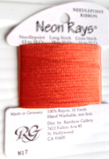 Rainbow Gallery  Neon Rays  Needlepoint 100 Rayon Ribbon N17 Peach