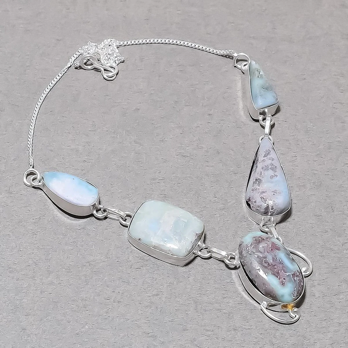 Collana con LARIMAR TOPAZIO PIETRA DI LUNA - Gioielli Pietre Dure