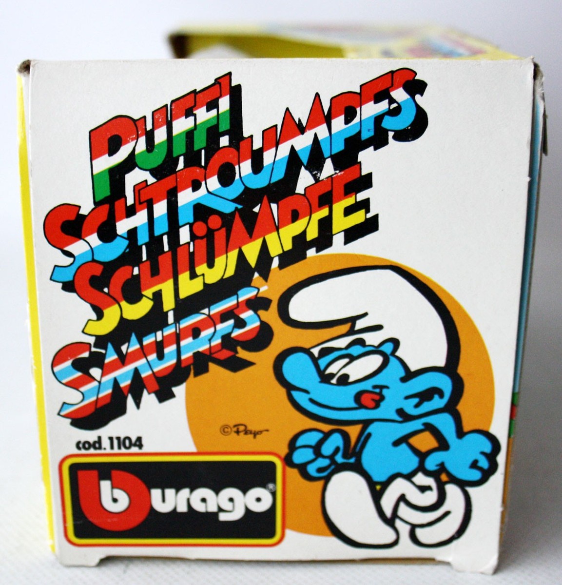 RARE VINTAGE 1984 BBURAGO SMURFS LAMBORGHINI CHEETAH 1:24 + SMURF